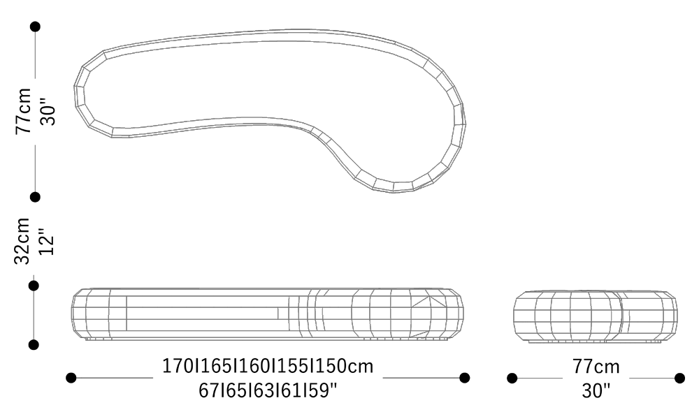 Image of the main dimensions of the product